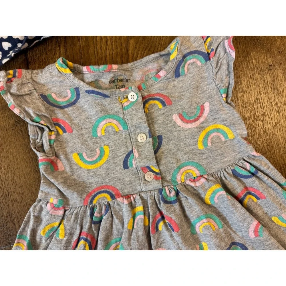 Baby Girl 12 Months Dress Dresses Lot Spring Short‎ Sleeved Summer Rainbows Dots